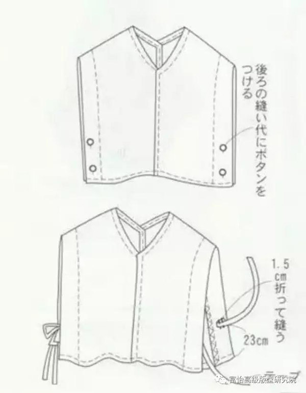 两片式v领披肩服装制作