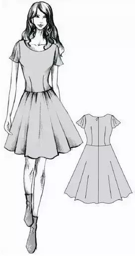 低腰碎褶连衣裙结构设计-服装设计-服装设计教