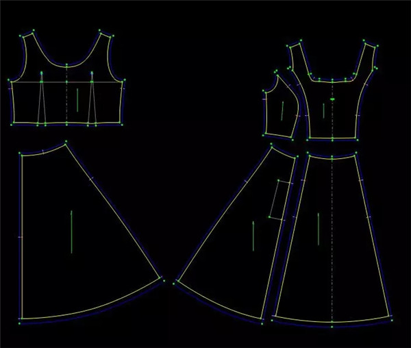 简洁时尚吊带背心连衣裙的看图打版-制版技术