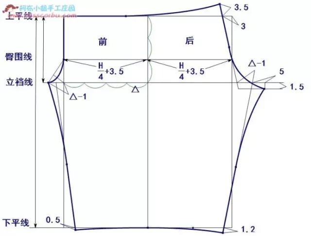 简单2片式睡裤的纸样画法