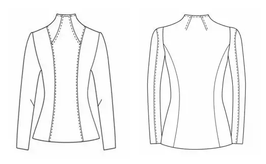 两款连身立领女外套的纸样推荐-服装工艺-服装