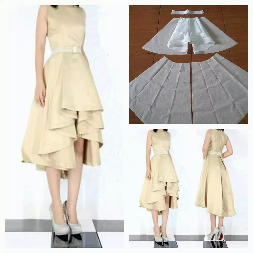工字褶半身裙的图纸画法和制作过程_拉链