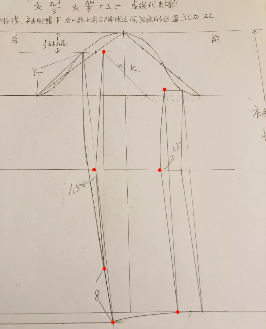 旗袍系列教程 袖子和领子制图