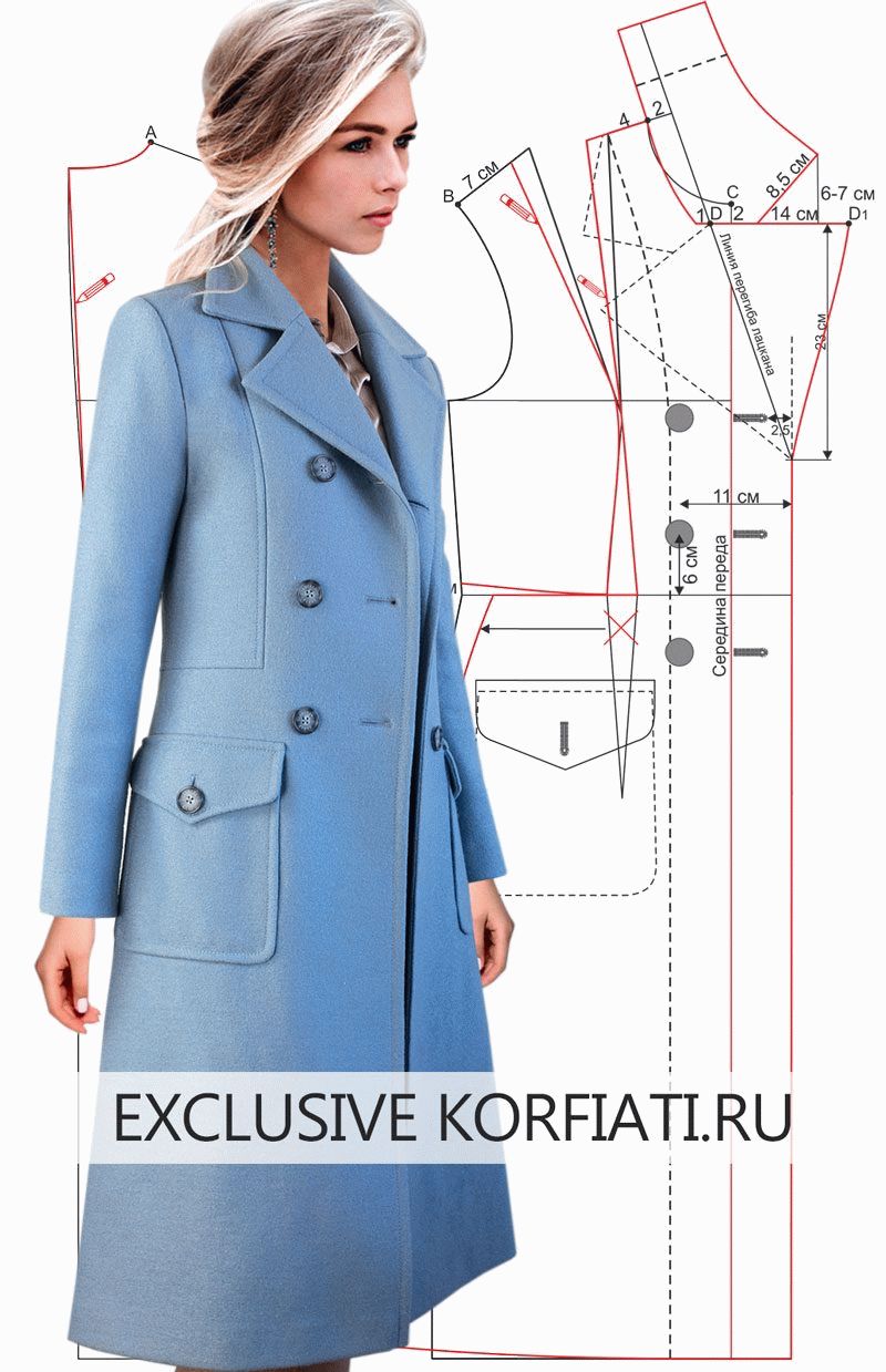 翻领羊绒女大衣的造型设计-制版技术-服装设计教程