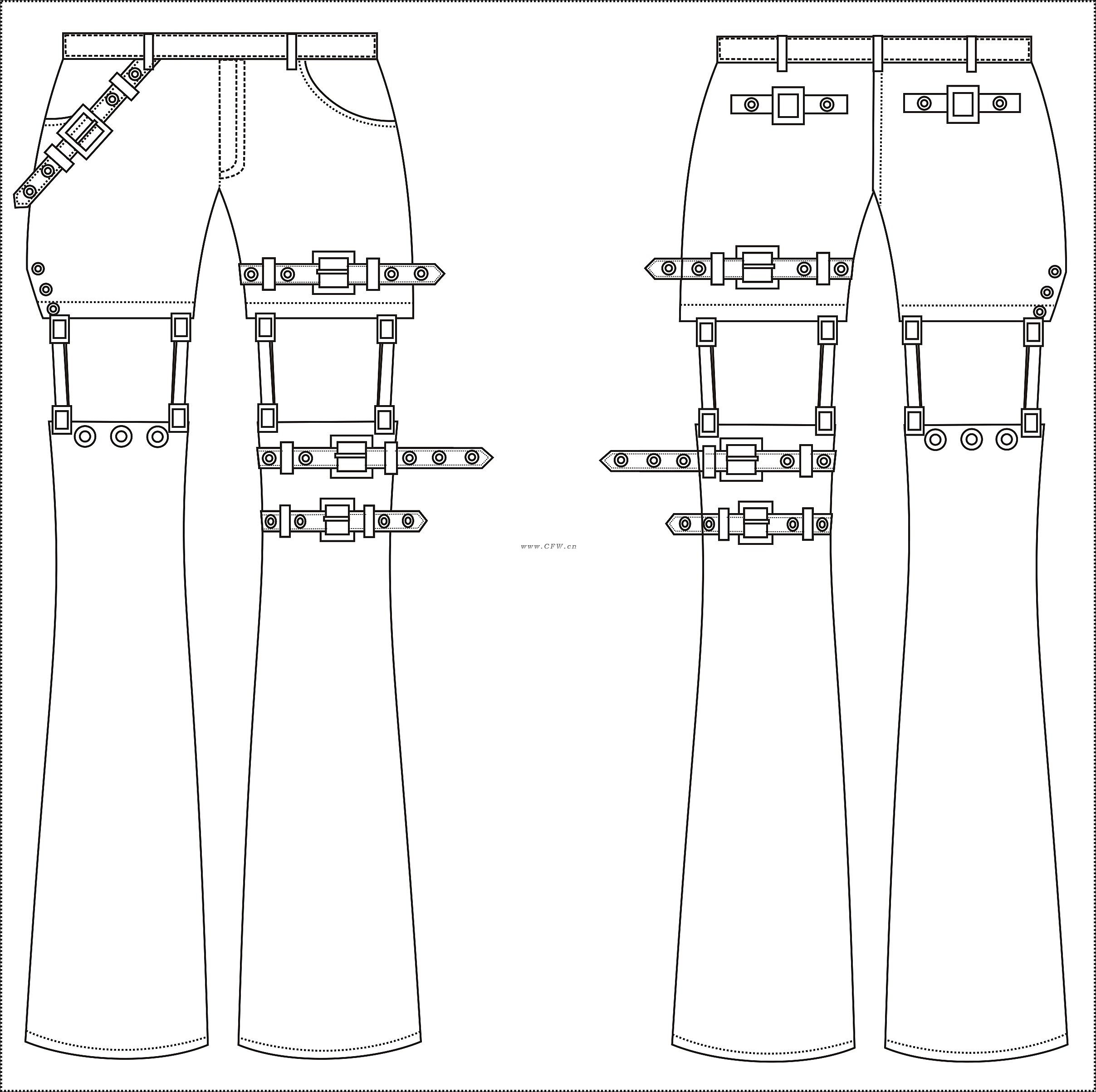 男装下装设计手稿图-男装裤子款式效果图-cfw服装设计