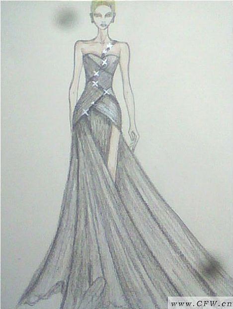 手绘图-婚纱礼服设计-服装设计