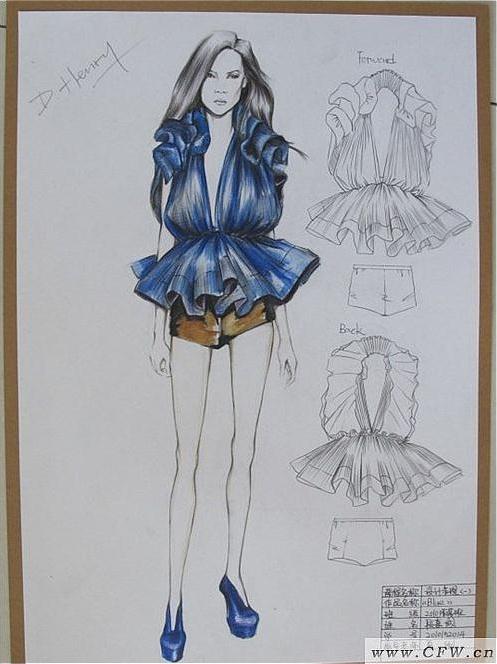 手绘时装效果图-女装设计-服装设计