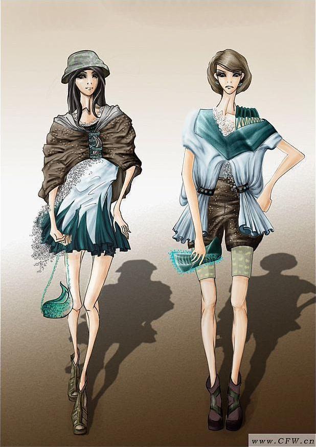 服装效果图-女装设计-服装设计