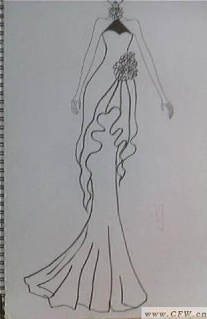 鱼尾礼服-婚纱礼服设计-服装设计-服装设计网手机版