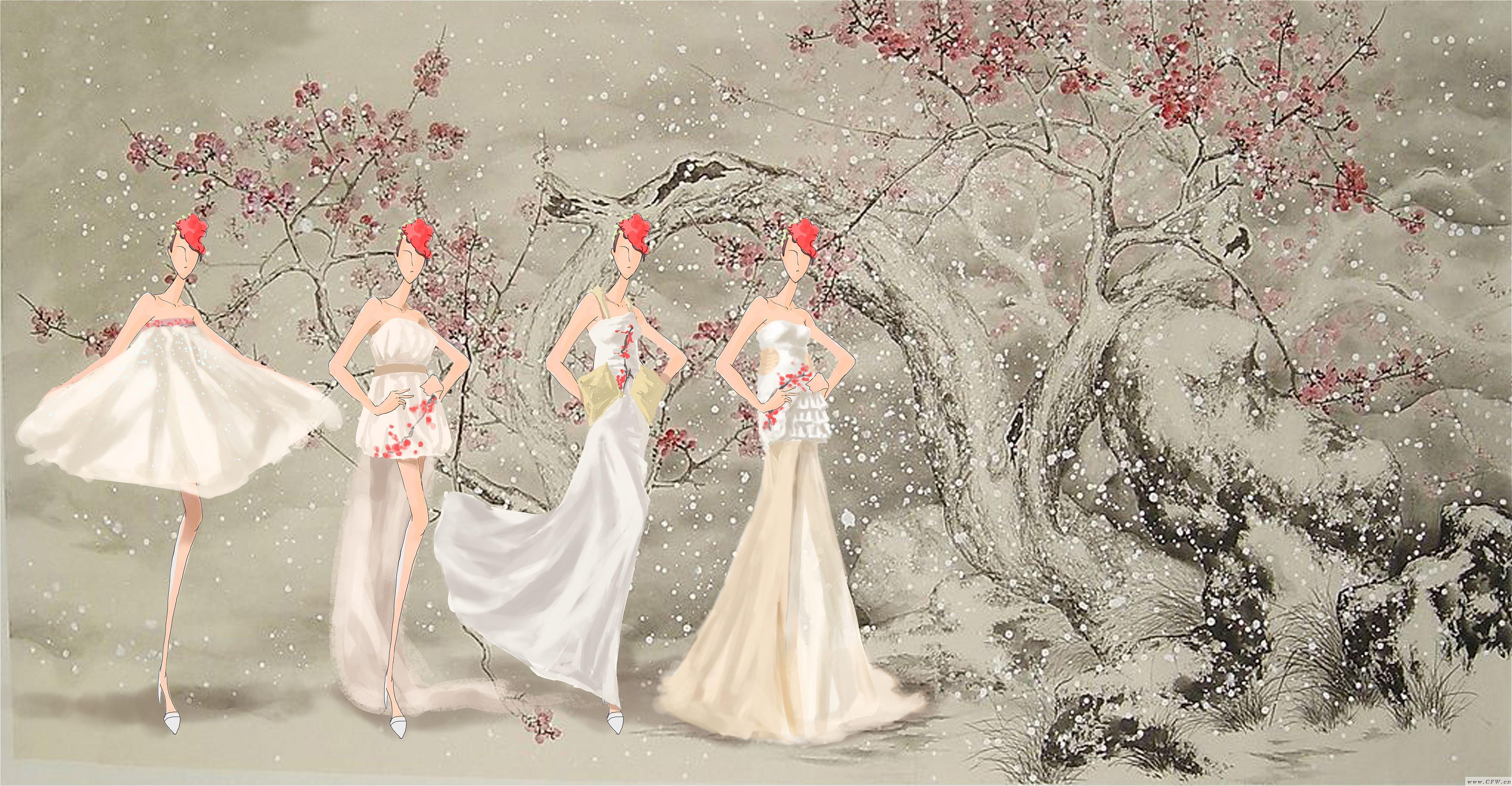毕业设计(中国元素-木每)-婚纱礼服设计