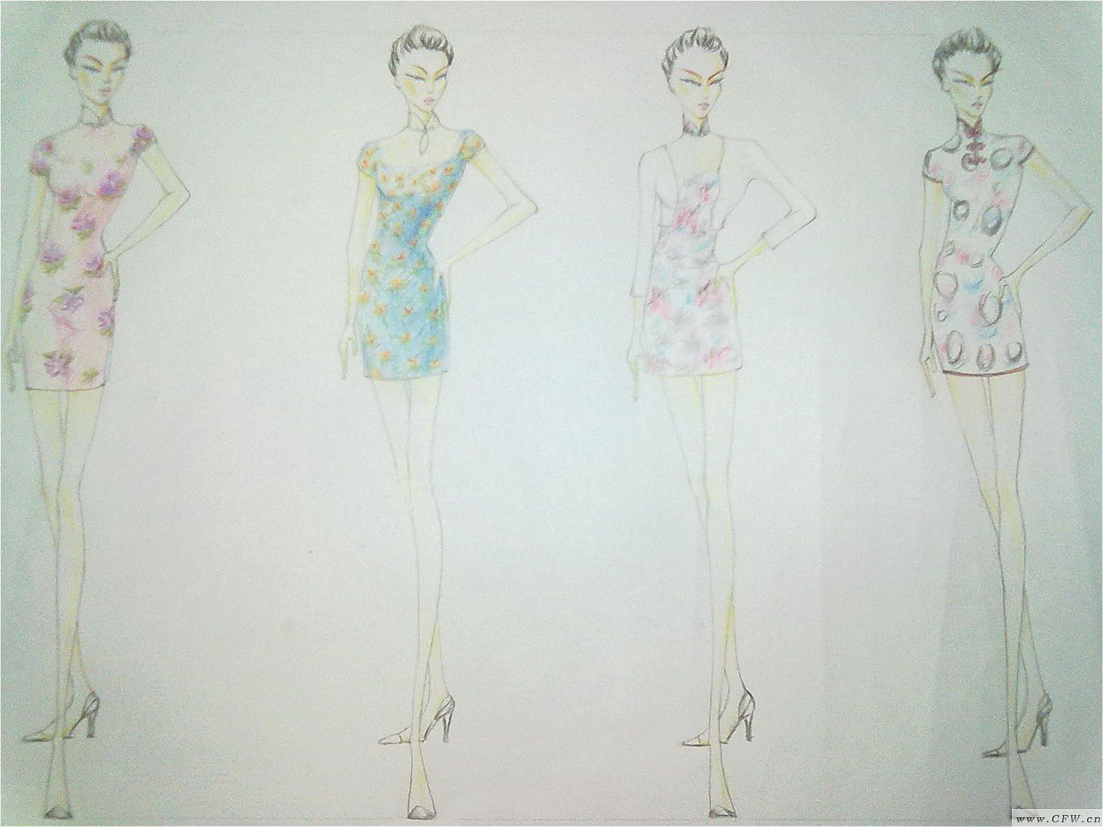 旗袍设计图-女装设计-服装设计
