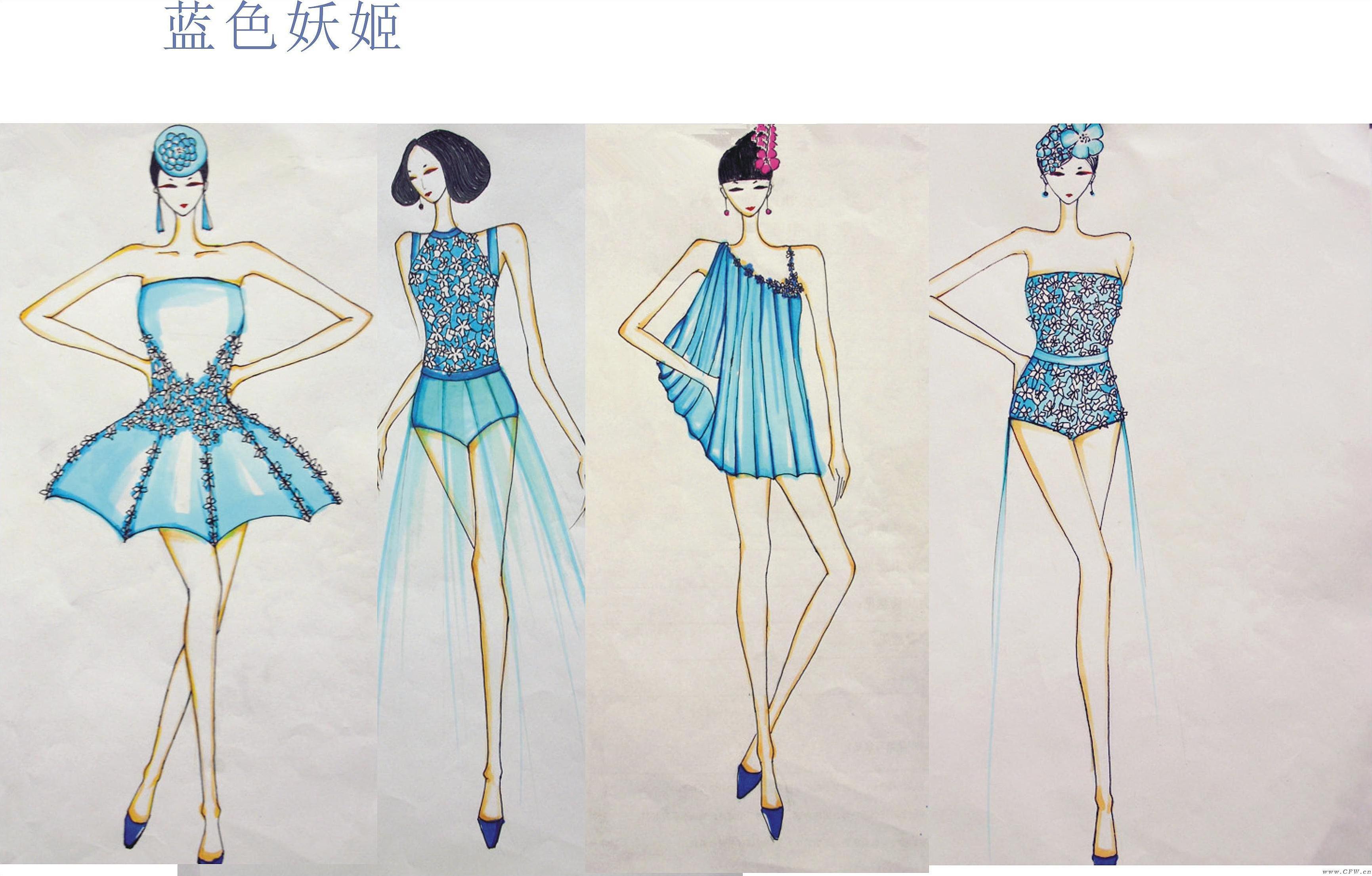 蓝色妖姬-婚纱礼服设计-服装设计