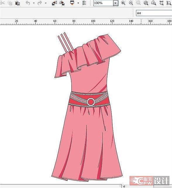 电脑绘制连衣裙子作品-电脑绘制连衣裙子款式图