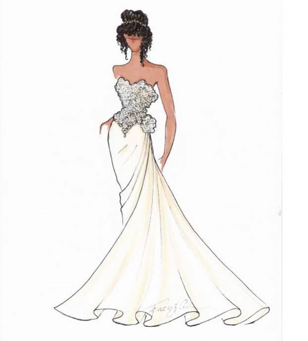 婚纱手稿-婚纱礼服设计-服装设计