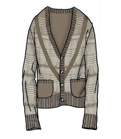 开衫款式图-毛衫针织设计-服装设计