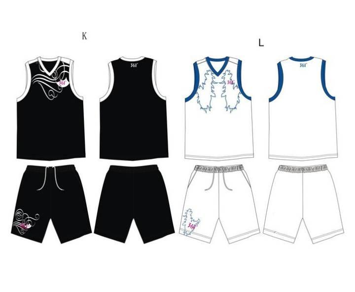 篮球服款式图-职业服装设计-服装设计