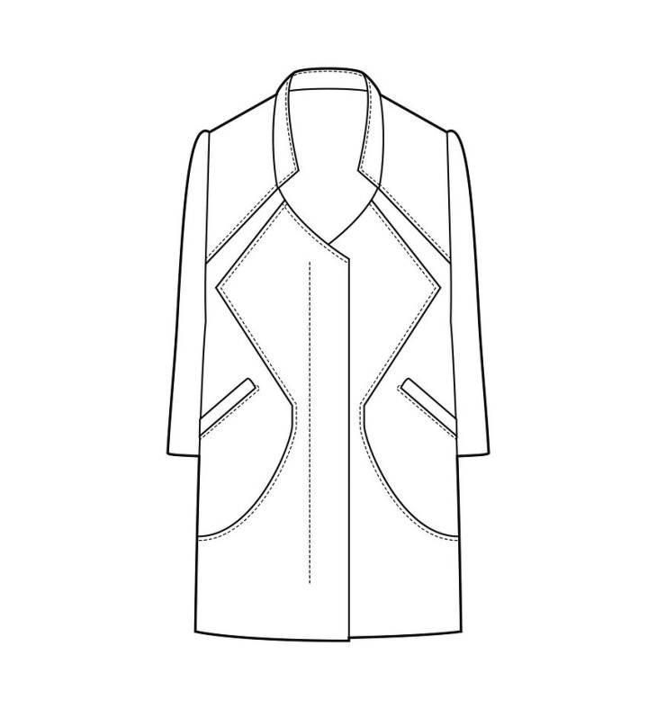 大衣款式图-女装设计-服装设计