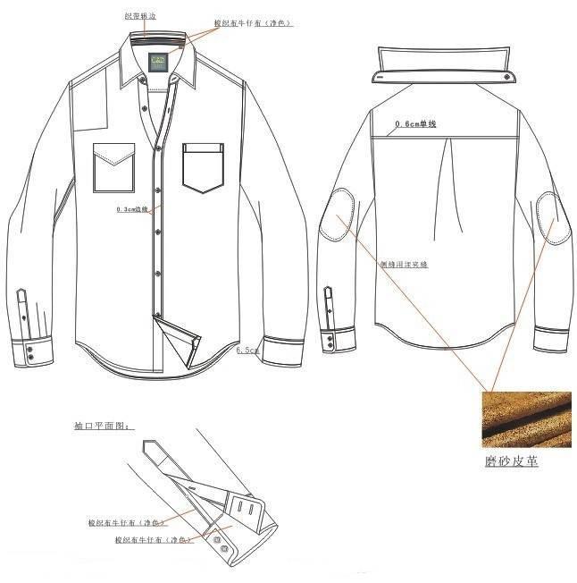衬衫款式图工艺