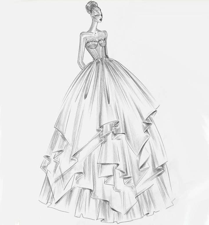 婚纱礼服图稿-婚纱礼服设计-服装设计