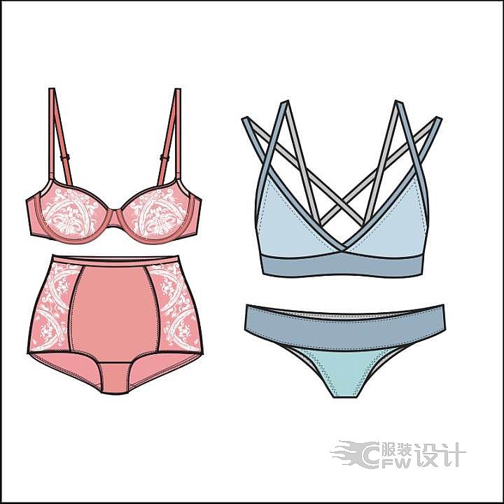 内衣套装作品-内衣套装款式图