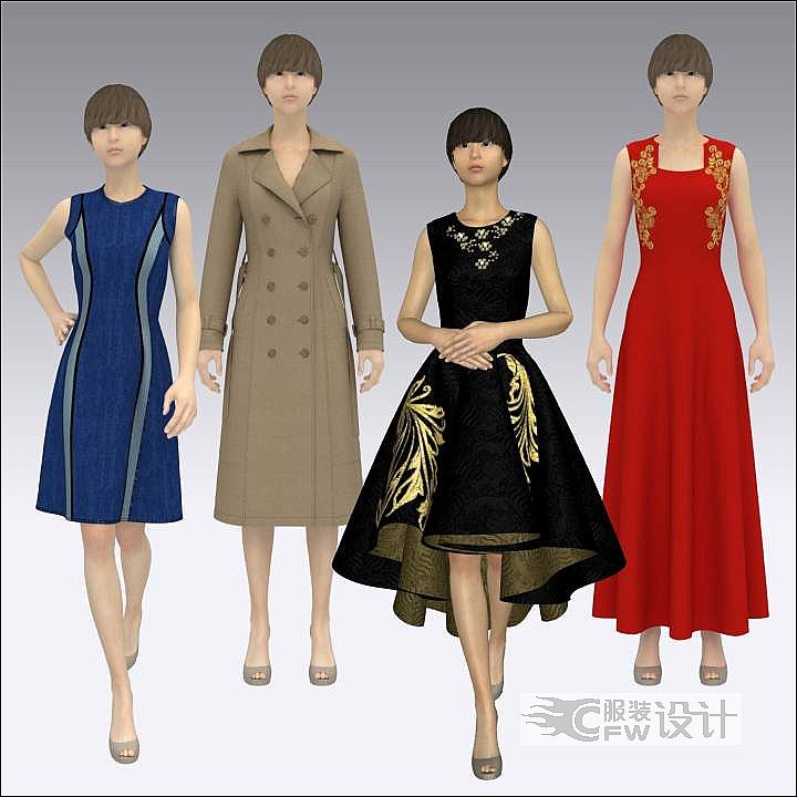 3d效果图-女装设计-服装设计