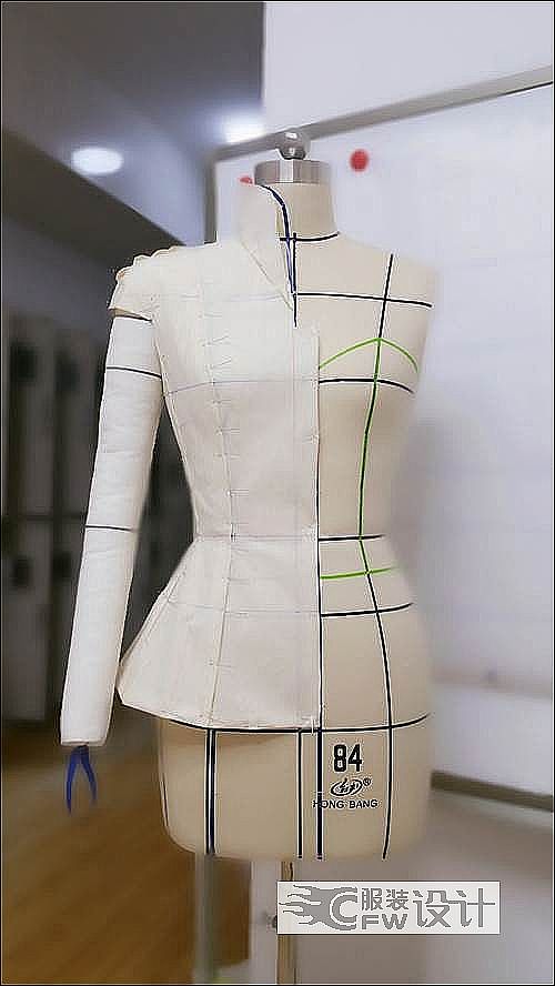 dior五开身立领连肩袖上衣-女装设计-服装设计