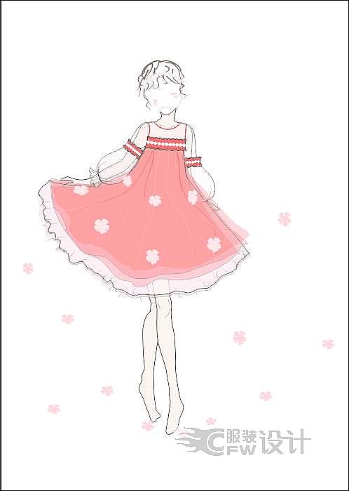 公主裙-童装设计-服装设计