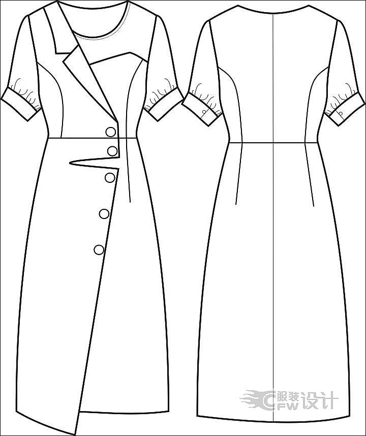 醋酸连衣裙-女装设计-服装设计