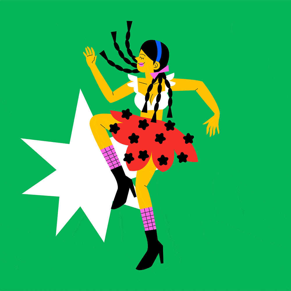 插画欢快色异域情