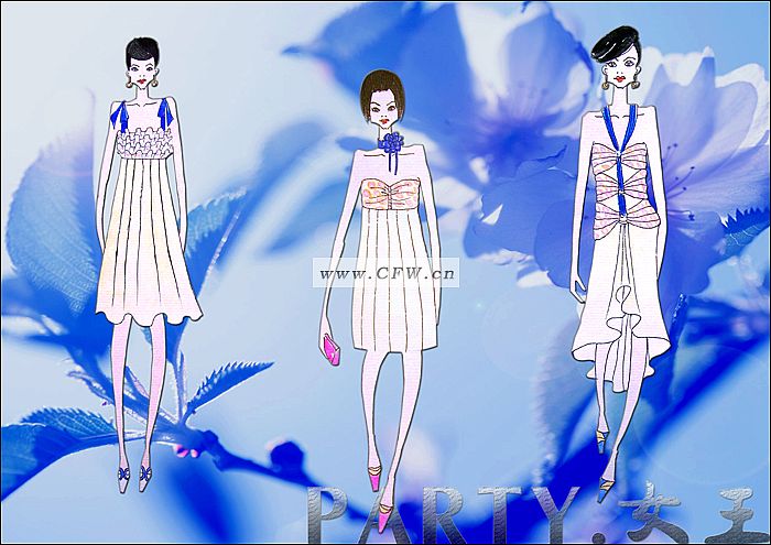 婚纱礼服设计手稿图-婚纱礼服款式效果图-cfw服装设计