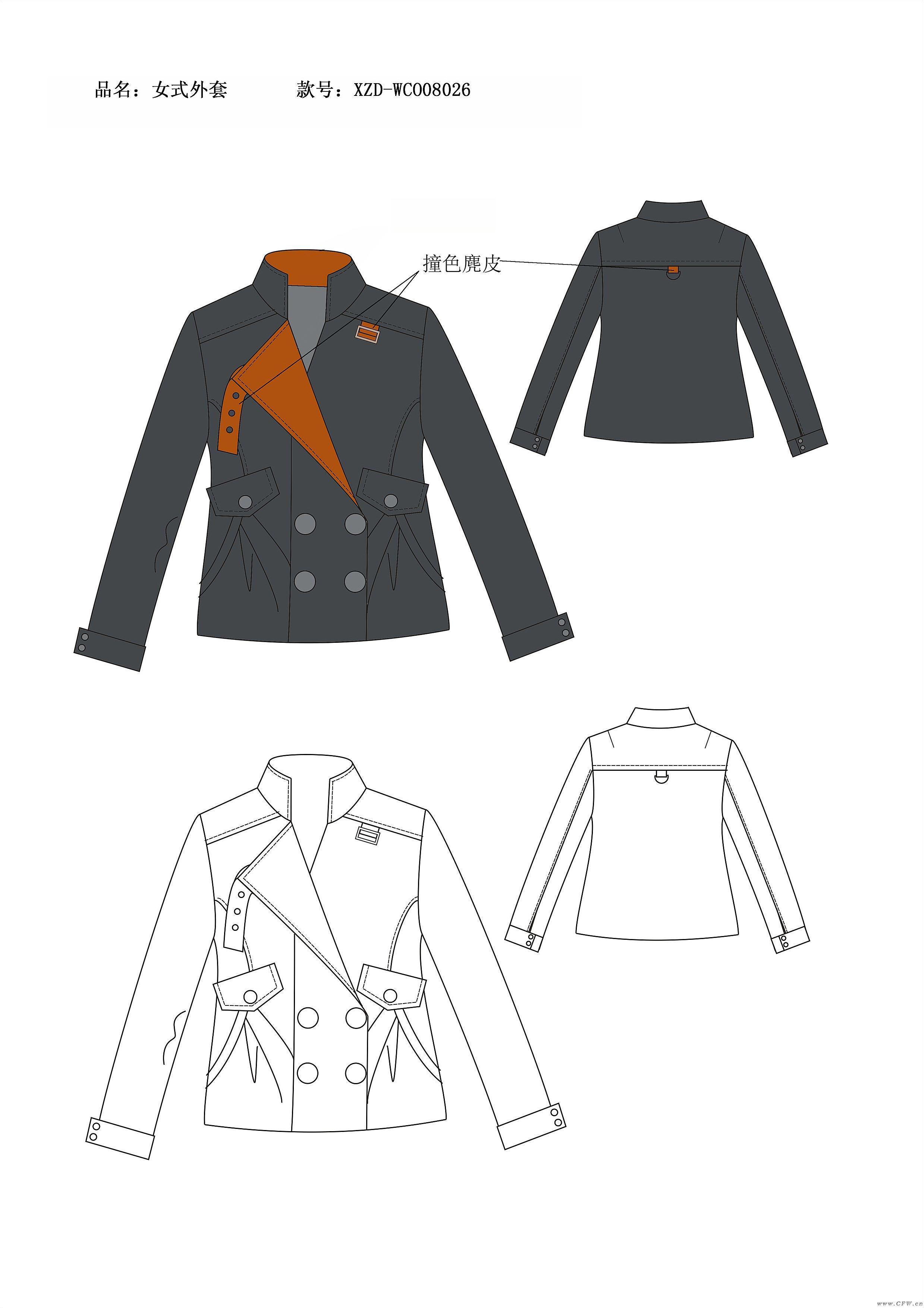 户外运动服装作品-户外运动服装款式图