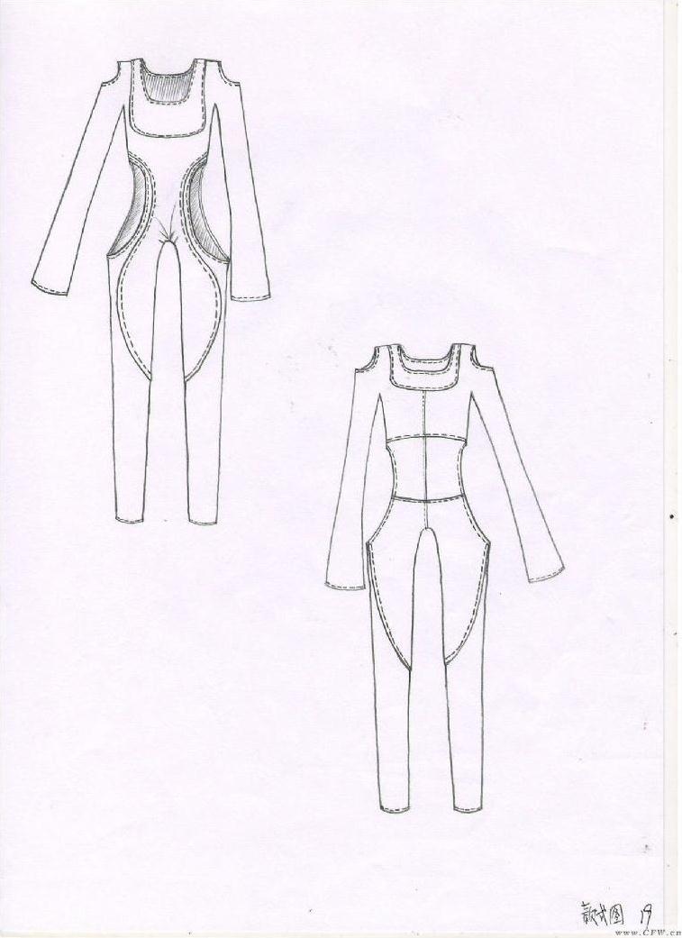 左 右系列款式图-女装设计-服装设计