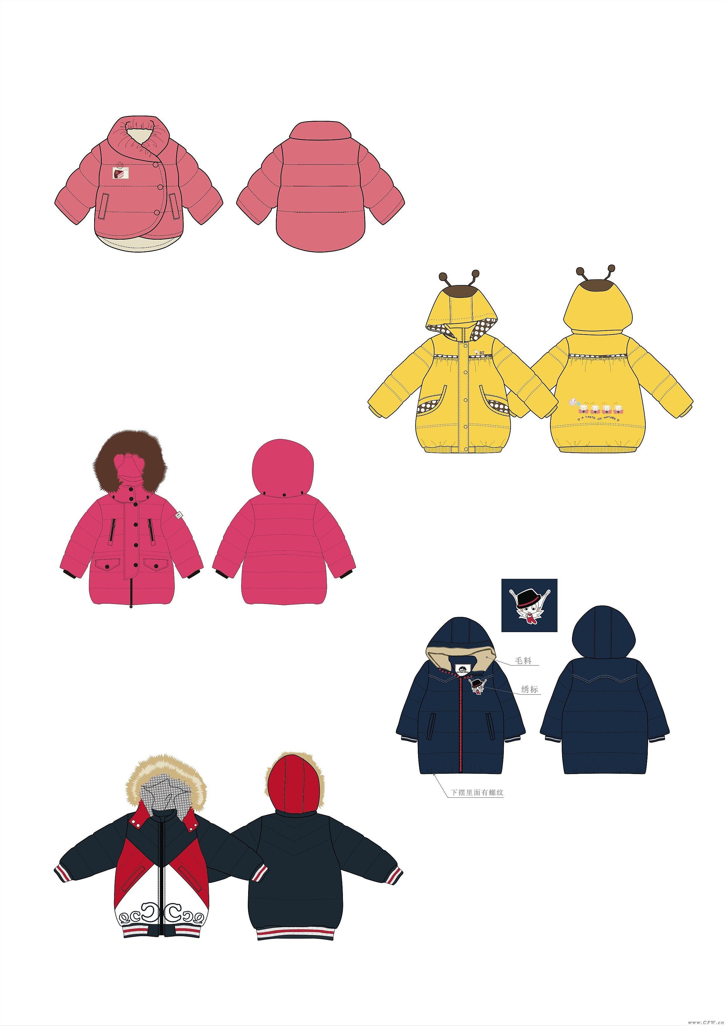 羽绒服部分作品作品-羽绒服部分作品款式图