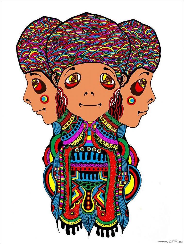 插画和t图案设计情侣t恤图案