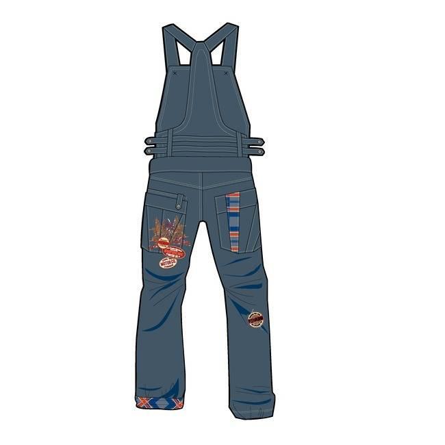 童装背带裤款式图