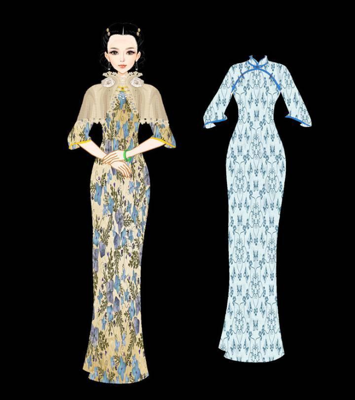 旗袍-婚纱礼服设计-服装设计