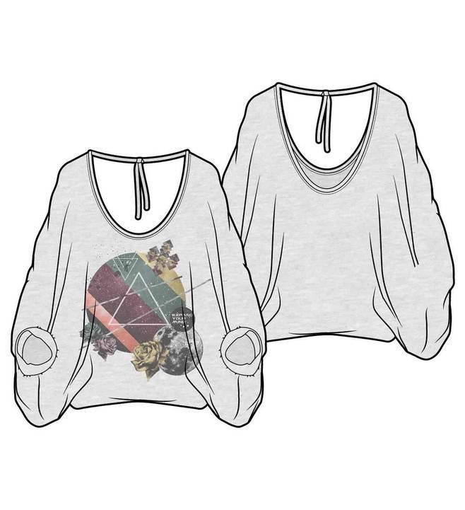 蝙蝠袖上衣作品-蝙蝠袖上衣款式图