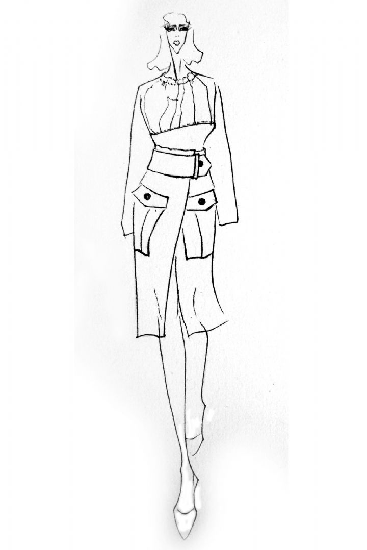 女装衬衫/雪纺衫设计手稿图-女士衬衫/雪纺衫款式效果图-cfw服装设计