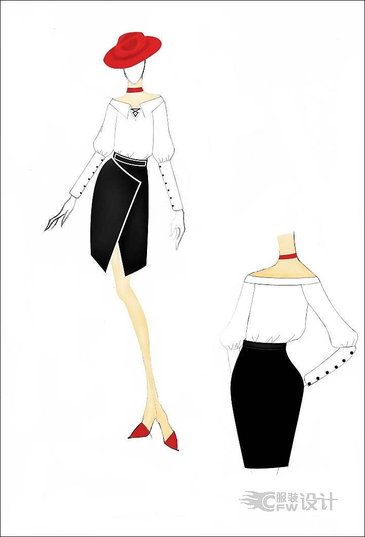 服装效果图作品-服装效果图款式图