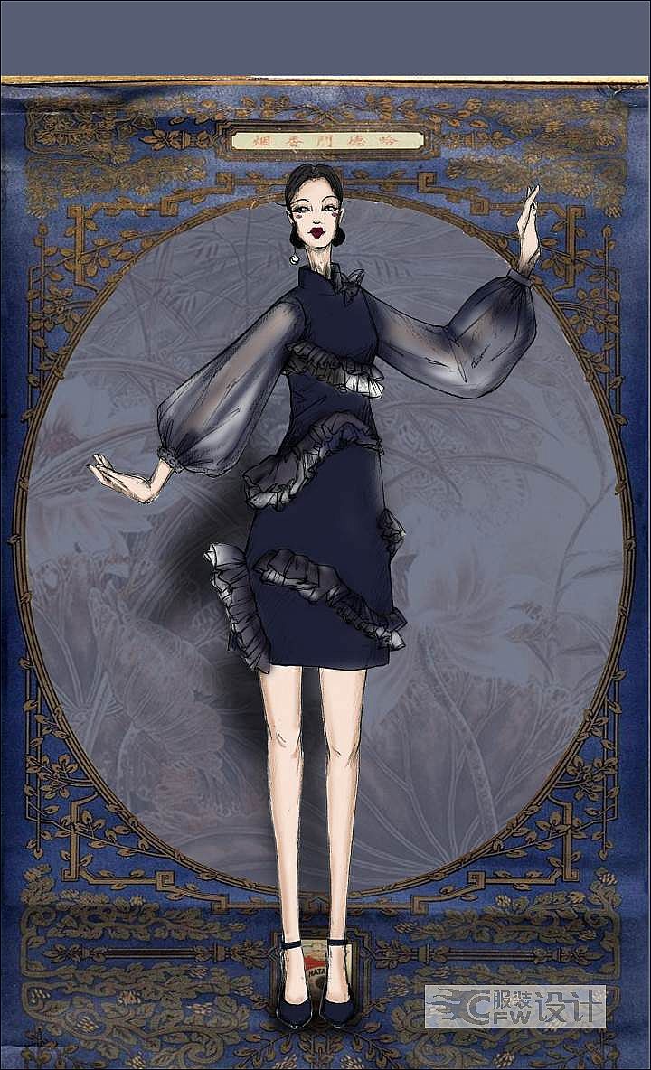 部分手绘-女装设计-服装设计